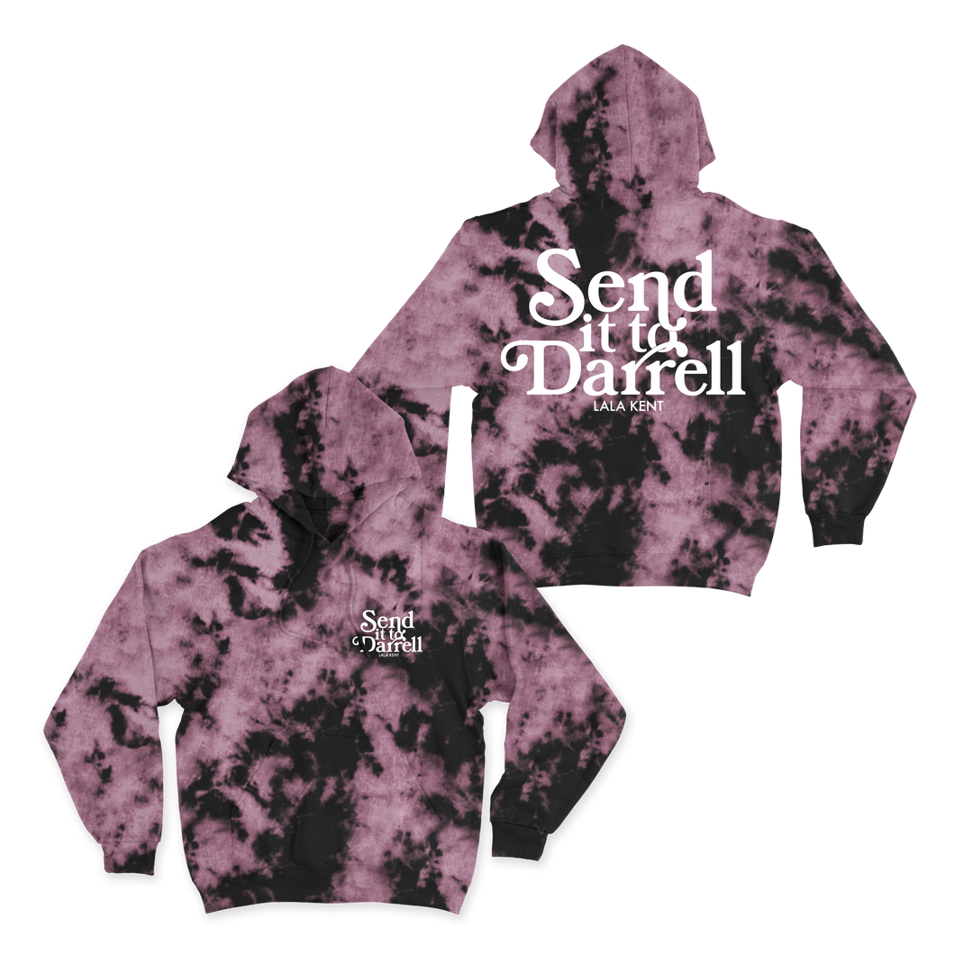 Send It To Darrell Black Purple Dye Hoodie