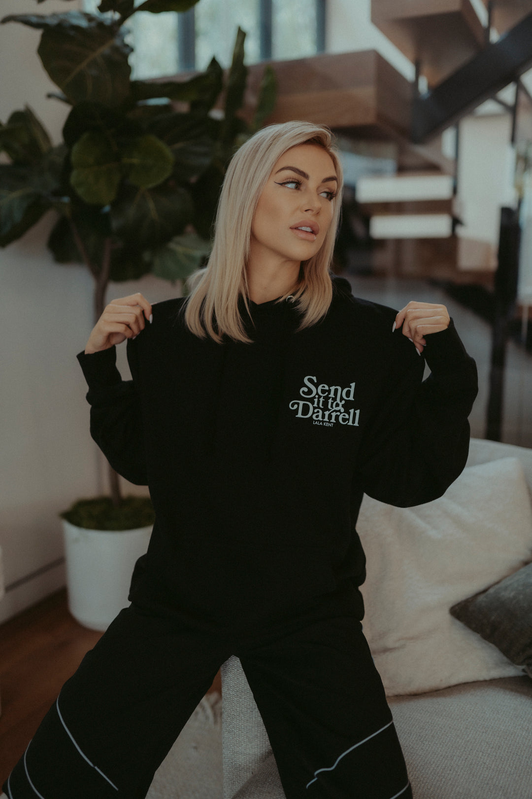 Send It To Darrell Light Blue Hoodie