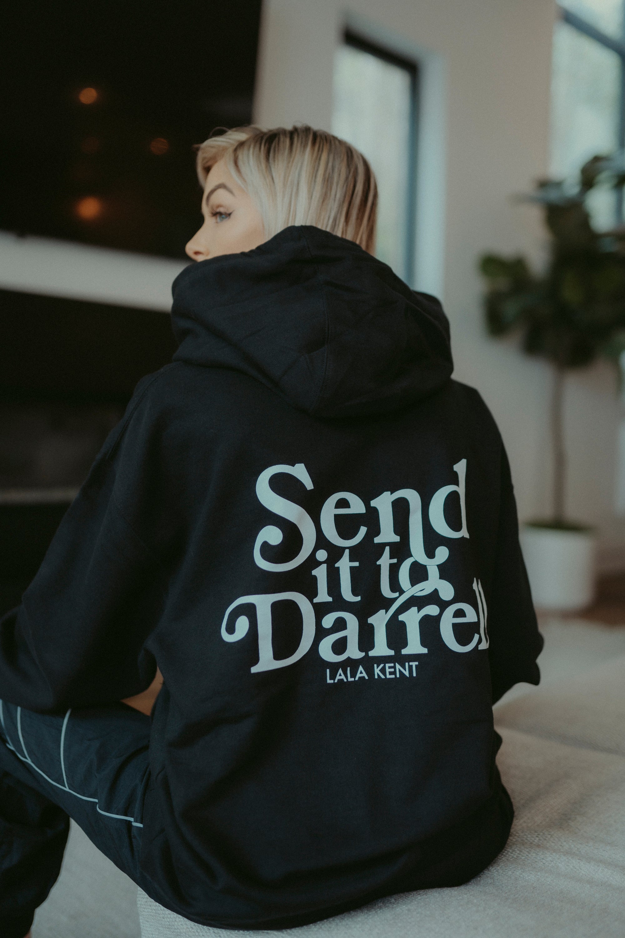 SEND IT TO DARRELL BLACK HOODIE – Lala Kent