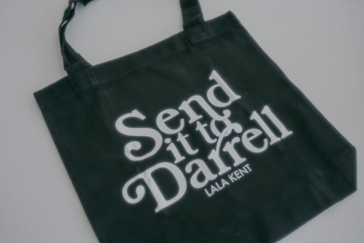 Send It To Darrell Black Tote Bag