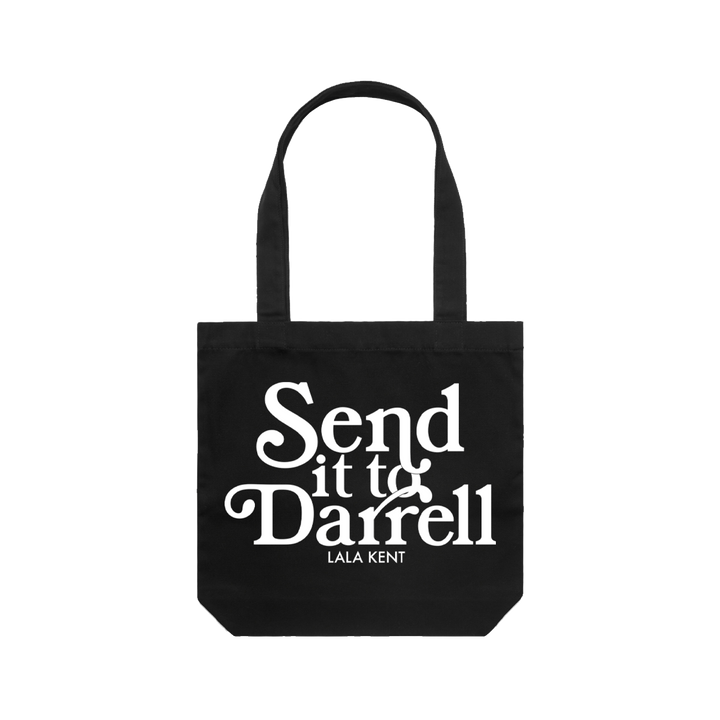 Send It To Darrell Black Tote Bag