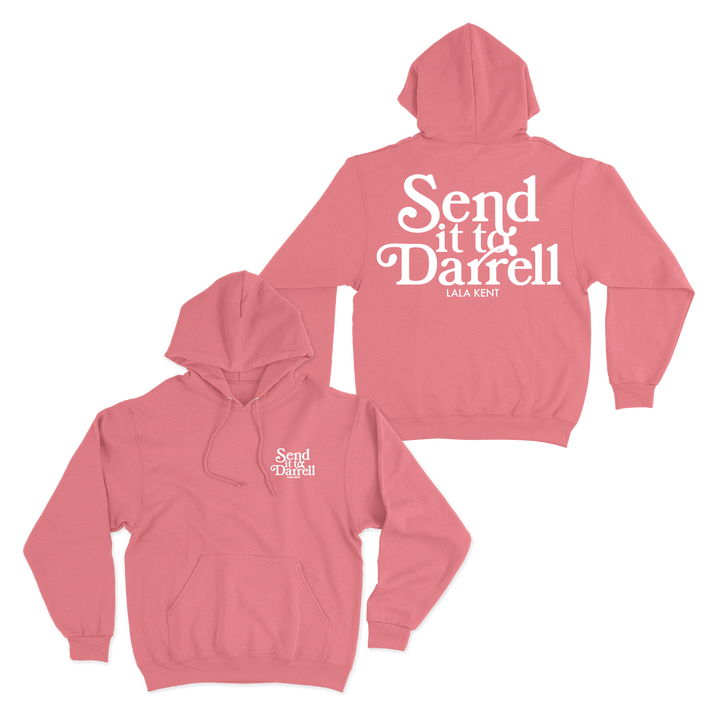 Send It To Darrell Pigment Dye Pink Hoodie